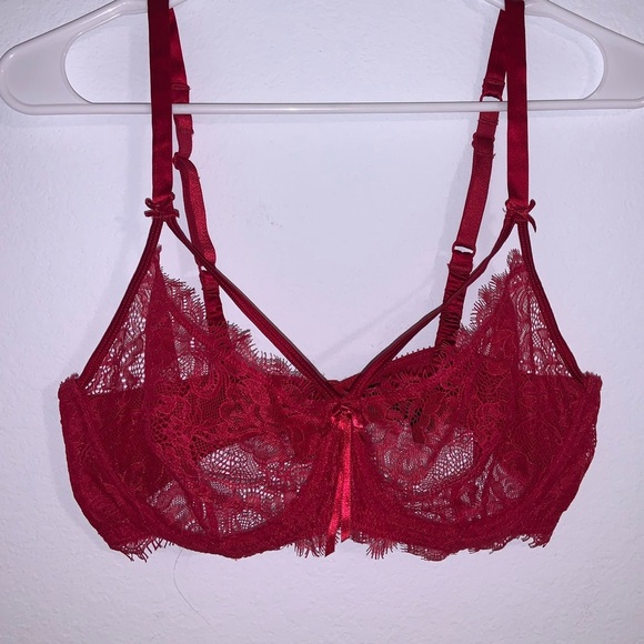 Heidi Klum Intimates Red Lace Valerie Bra 36DD - Picture 3 of 11